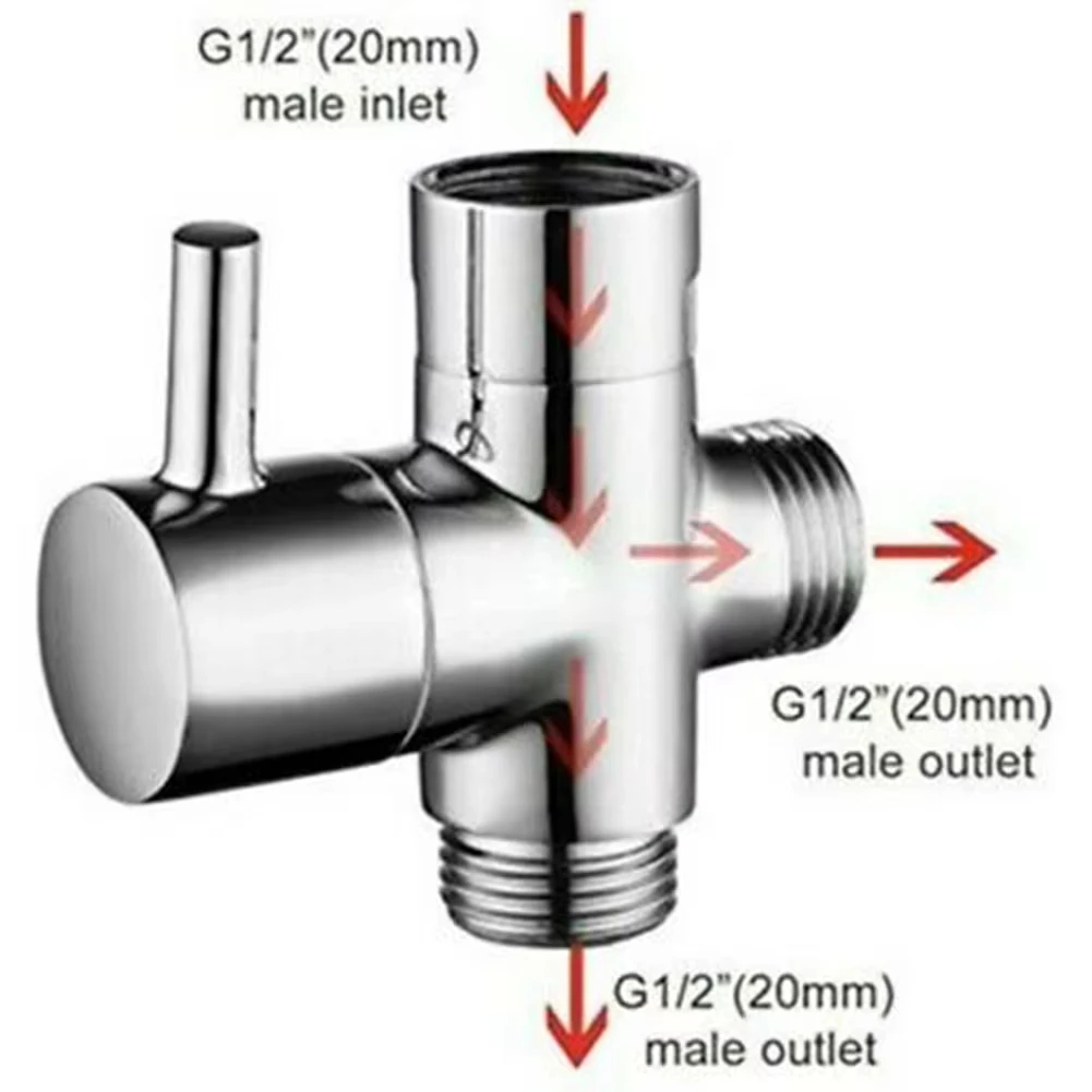 Shower Valve Cartridge - G1/2in 3-weg omschakelklep T-adapter converter voor