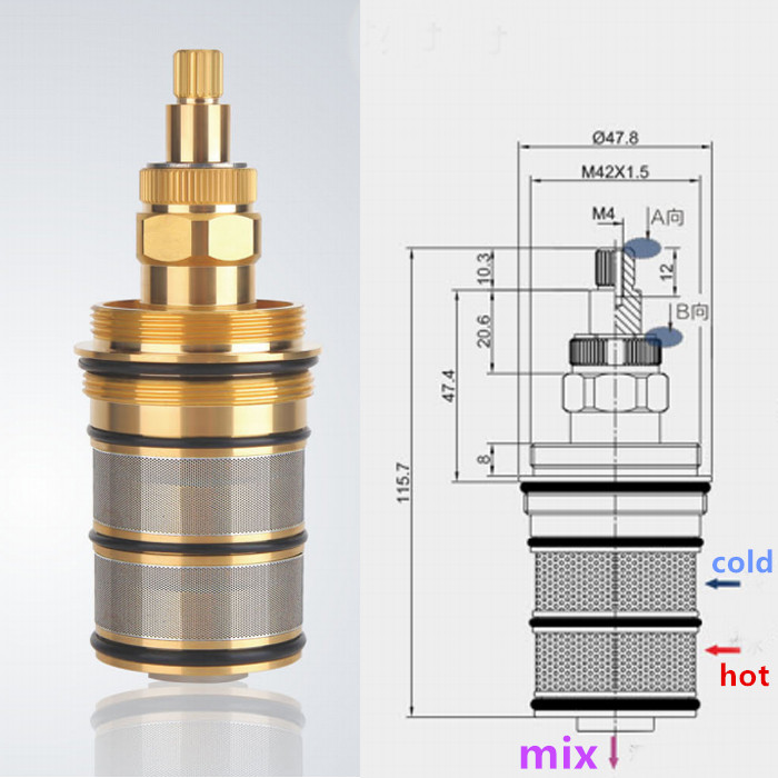 Shower Valve Cartridge - Messing Bad Douche Thermostatische Cartridge &