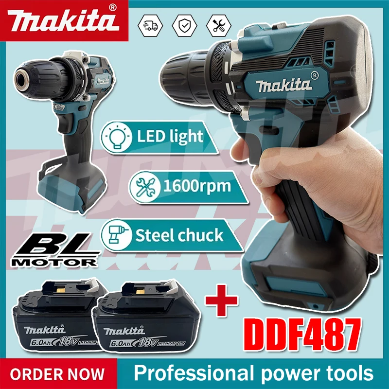 Makita Drill Ddf484 - Makita DDF487 Borstelloze schroevendraaier elektrische schroevendraaier