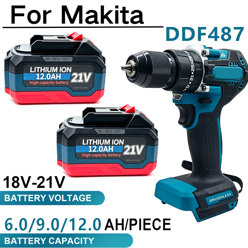 18-21V Batterij 12.0Ah Oplaadb - Makita Drill Ddf484 recensie en prijs